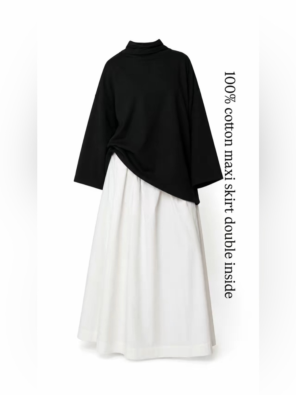 100% COTTON MAXI SKIRT | DOUBLE LAYER | MODEST A-LINE SKIRT WITH POCKETS
